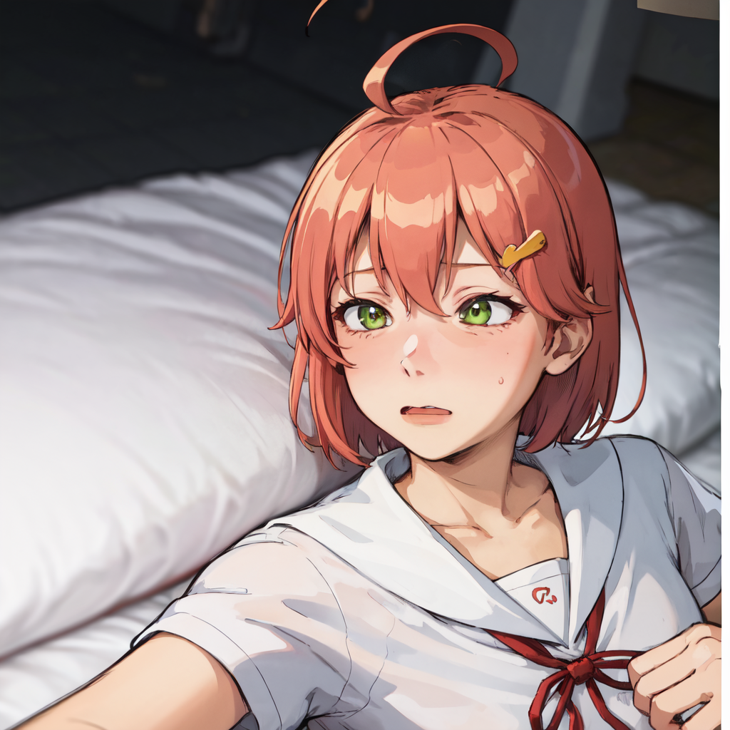 06360-2844484575-masterpiece, best quality, absurdres, perfect anatomy, MikoSchool, ahoge, short hair, hairclip, white shirt, sailor collar, shor.png